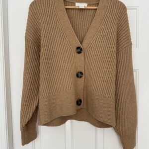 H&M Chunky Tan Ribbed Cardigan